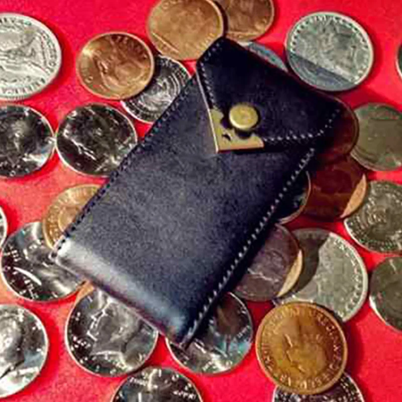 6 Pocket Coin Purse (Leather) Magic Tricks Accessories Close Up Street Props Magie Toys E Coin Pack Magician Wallet Coin Magia