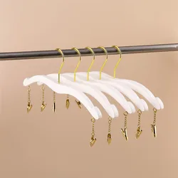 Simple White Plastic Hanger with Clips, Underwear Hanger, Sexy Lingerie Hanger, Hot Sale, 10 Pcs