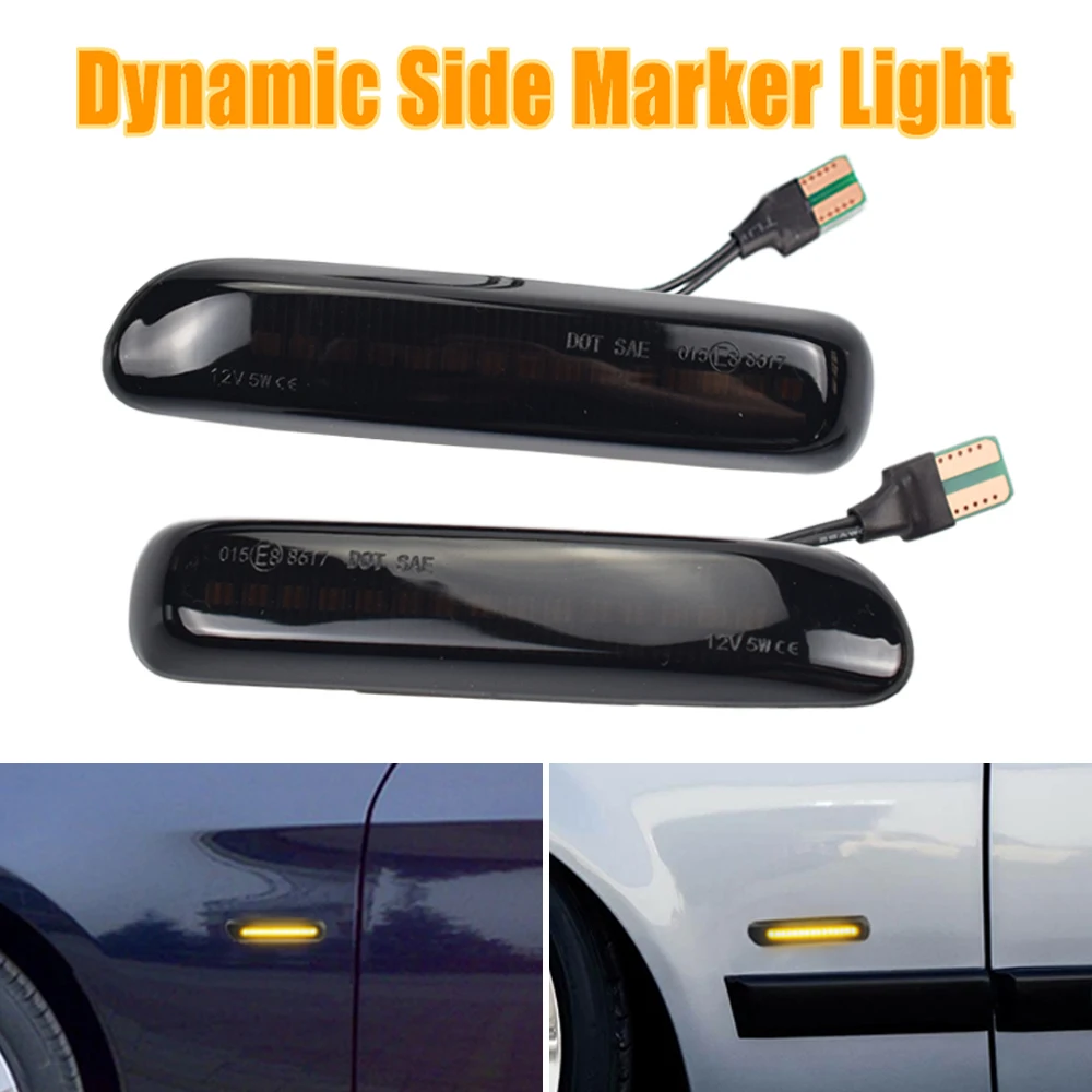 

2pcs Car Led Dynamic Turn Signal Light Flasher Side Fender Marker Blinker Lamp 12V For BMW E46 E36 E60 E61 E90 E92 E93 X1 E84 X3