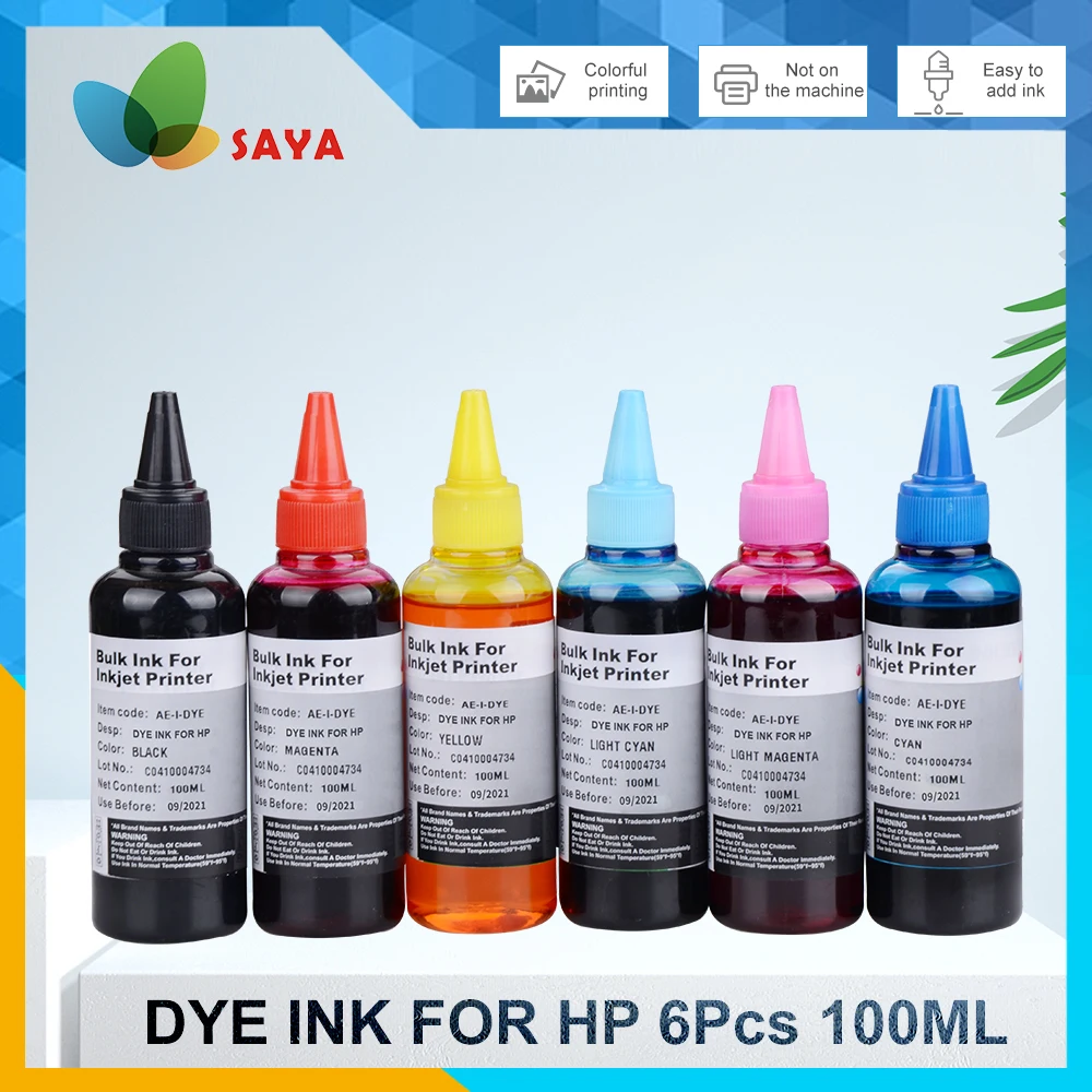 Tinta de repuesto para impresora HP 363, 177, 02, 801, Cartucho de recarga y tinta CISS para HP 3110, 3210, 3310, 8230, C5180, C6180, C6280, C7160,