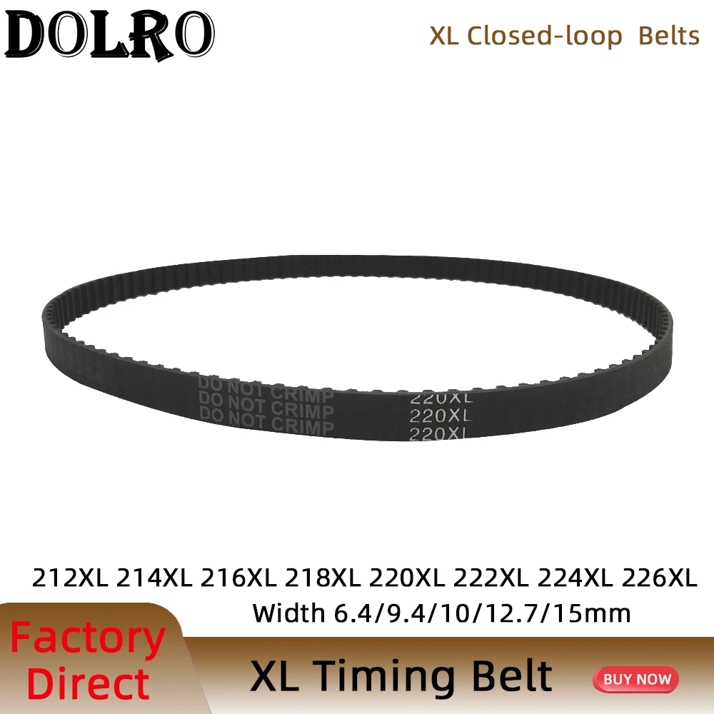 

XL Timing Belt 212/214/216/218/220/222/224/226XL Width6.4/9.4/10/15mm Closed Loop Toothed Transmisson Rubber Timing Pulley Belt