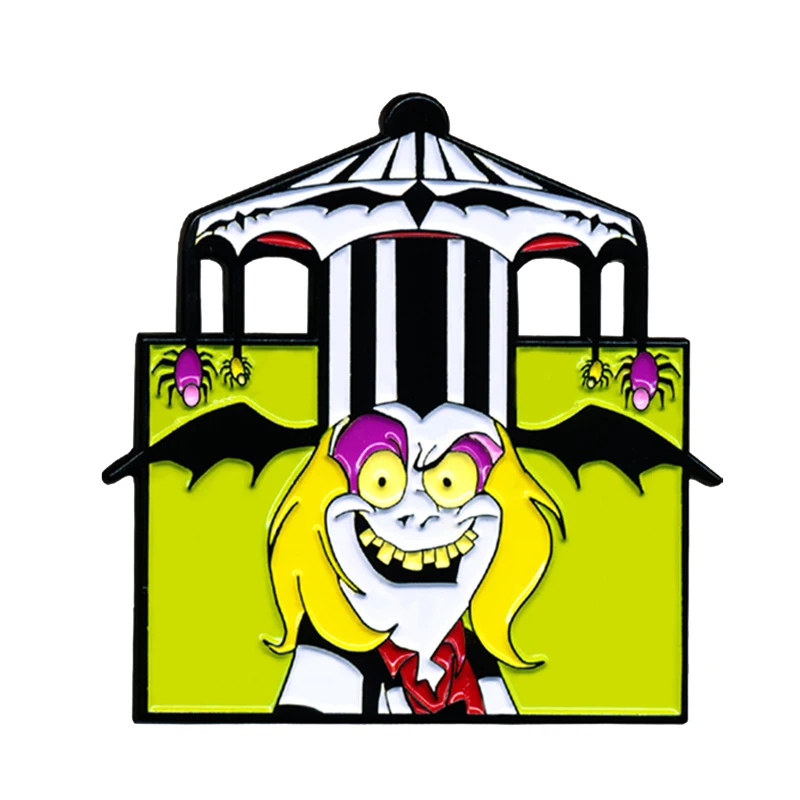 Horror Ghost Enamel Pin Betelgeuse Brooch ghoulish comedy horror themed Badge Mystical Haunted House Jewelry