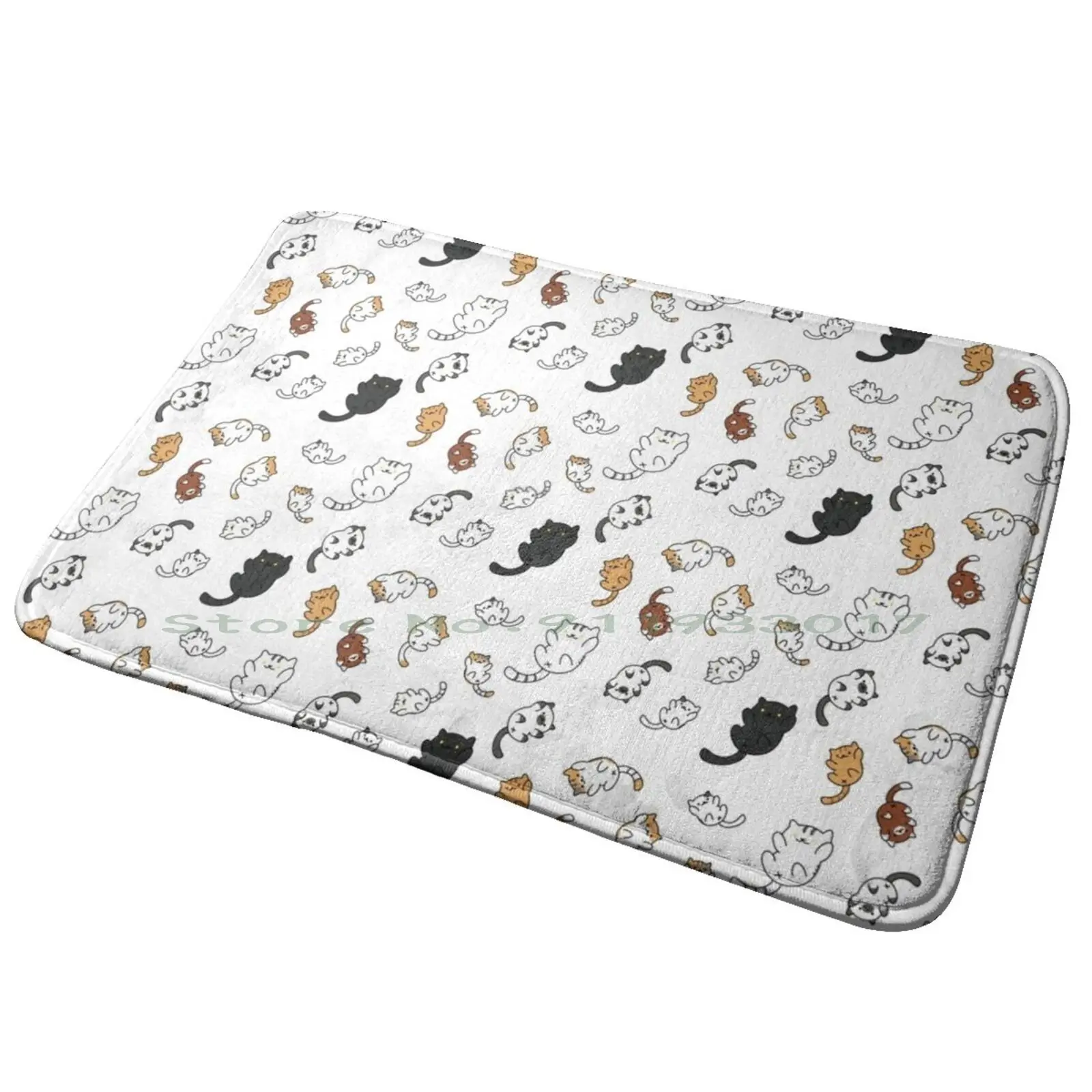 Neko Atsume Kitty Collector Cats Entrance Door Mat Bath Mat Rug Operation Aitana Oca?a Aiteda Amaia Aitana War Spain Minimalist