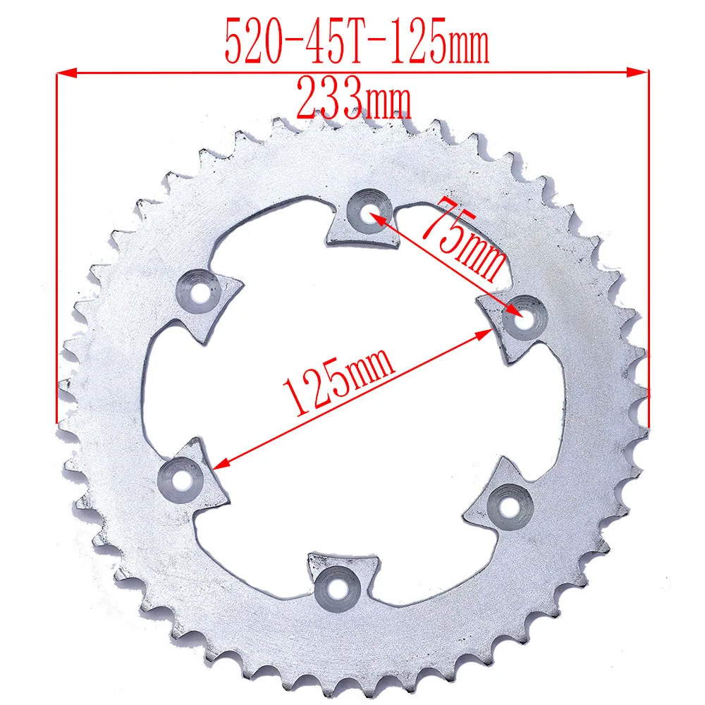 520 Chains 43T/45T/47T/49T Motorcycle Chain Sprockets Rear Back Sprocket For ATV Quad Pit Dirt Bike Motorcycle Motor Moped