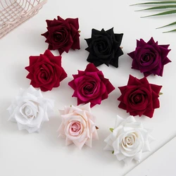 100 sztuk flanelowe różowe róże głowy Scrapbooking Bridal stanik akcesoria odprawy Diy Wedding Home Decortion sztuczne kwiaty