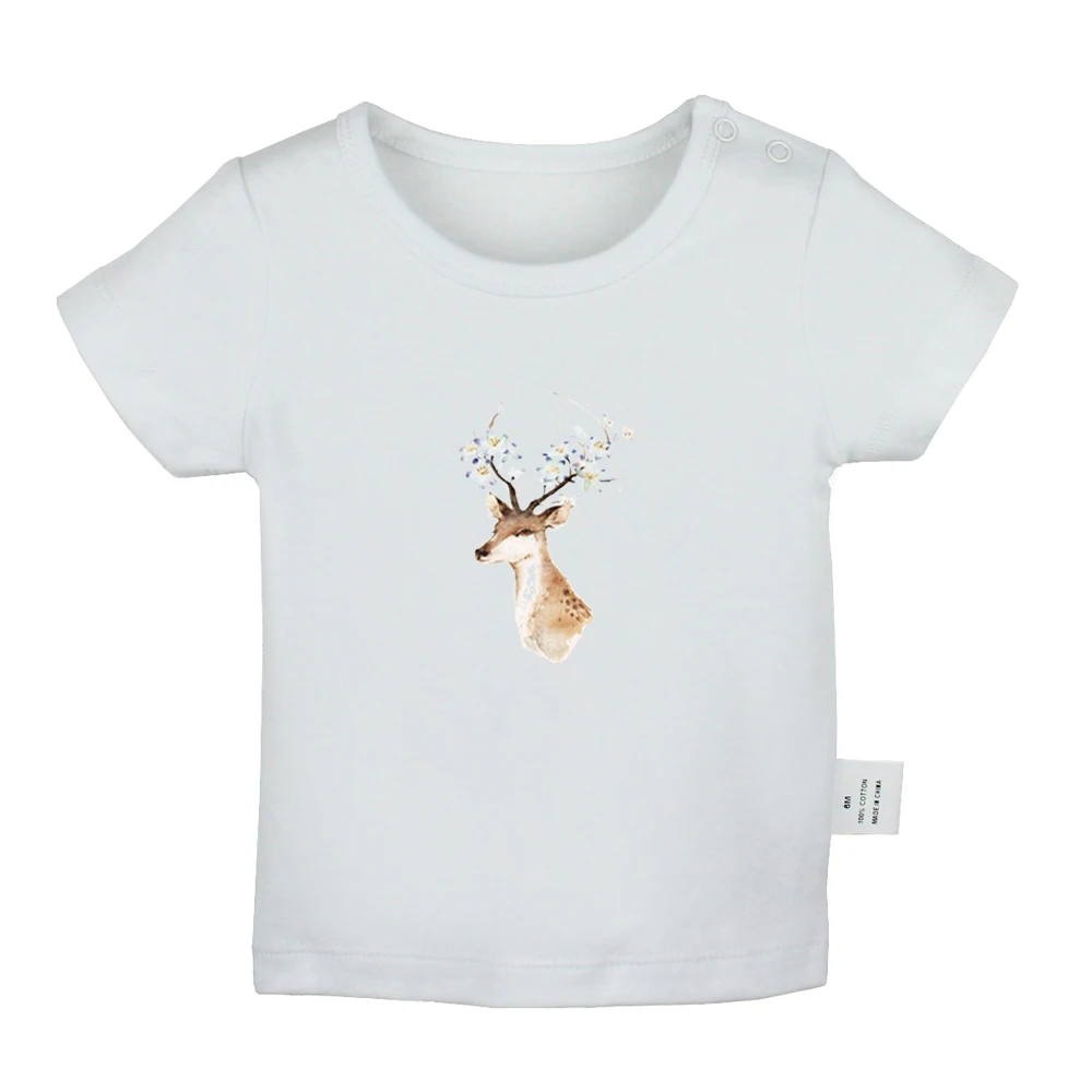 

Christmas Reindeer Retro Elk Deer FAMOUS STARS Symbol Newborn Baby T-shirts Toddler Graphic Solid Color Short Sleeve Tee Tops