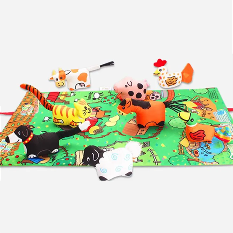 Baby Cloth Books Soft Activity Unfolding Cloth Animal Tails Book Infant Early Educational Toys for Children 0 12 24 Months Gift