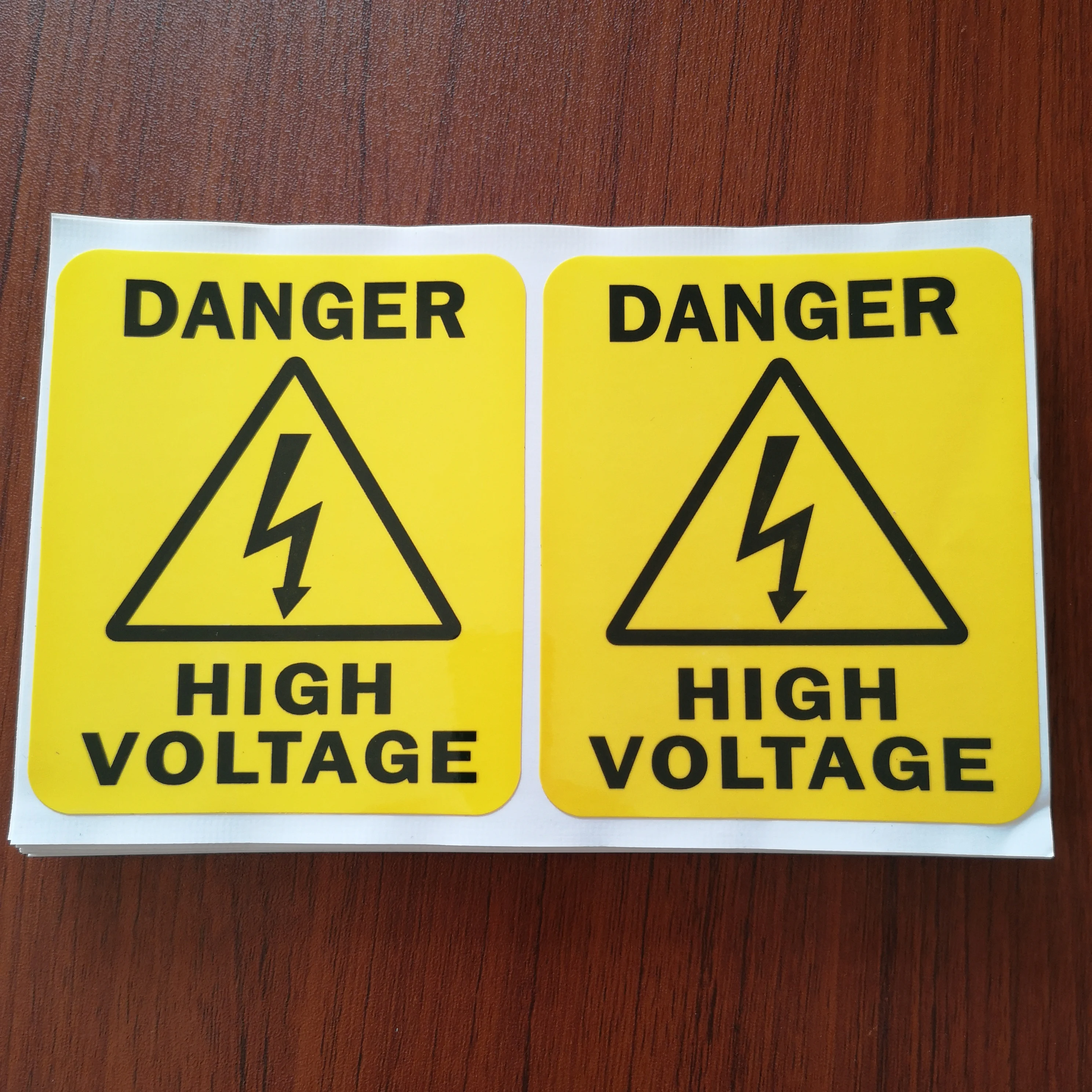 10pcs 76x90mm DANGER HIGH VOLTAGE Electricity Warning Label Durable Waterproof Tear Resistant PVC Sticker Safety Reminder