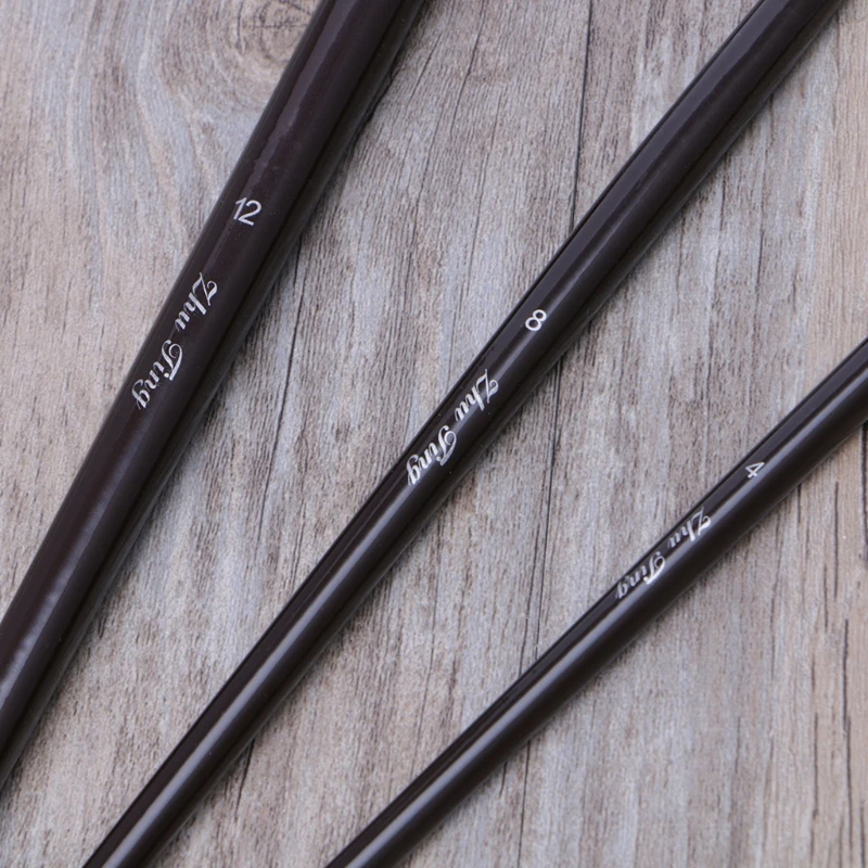 Набор из 3 веерных кистей, ручка для масляной акриловой водной живописи, деревянная ручка для художника