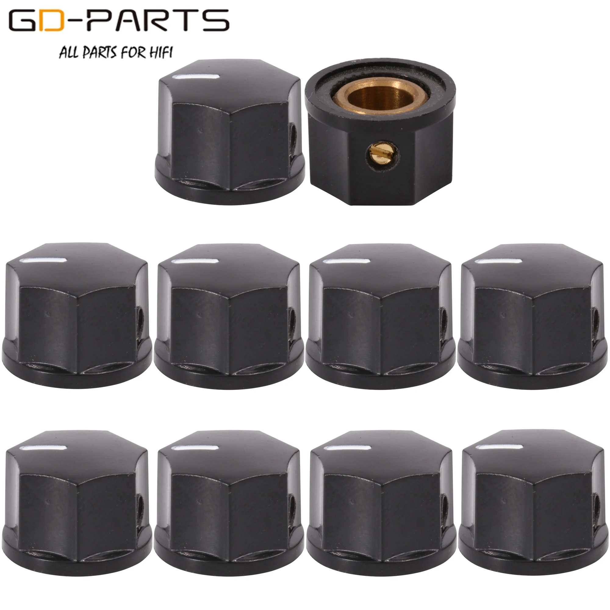 15x10mm Weiß ABS Kunststoff set Pointer Rotary Knob für Gitarre AMP effekt Pedal Stomp Box Overdrive Radio lautsprecher, 1/4 \