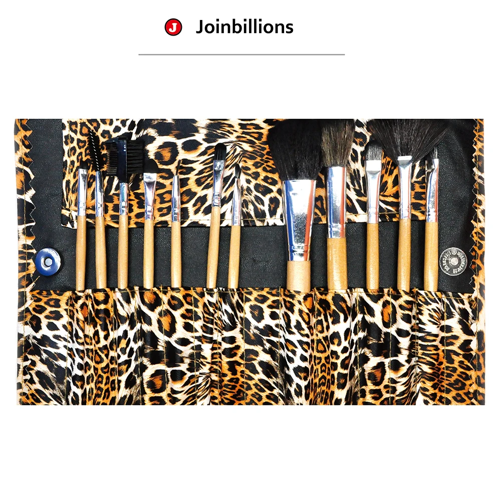 12pcs Leopard print make up brush set cosmetic tool