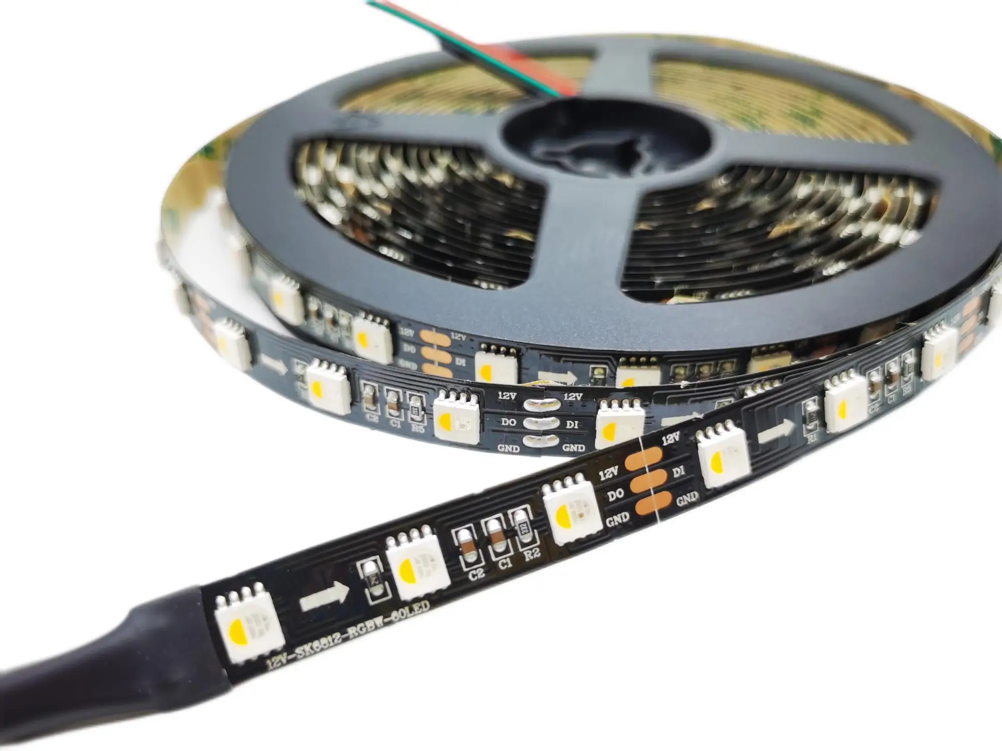 SK6812RGBW RGBWW 60LEDs/m Flexible LED Light Strip IP20 IP65 IP67 White PCB 1 IC driver 3 leds Addressable Led Strip DC12-24