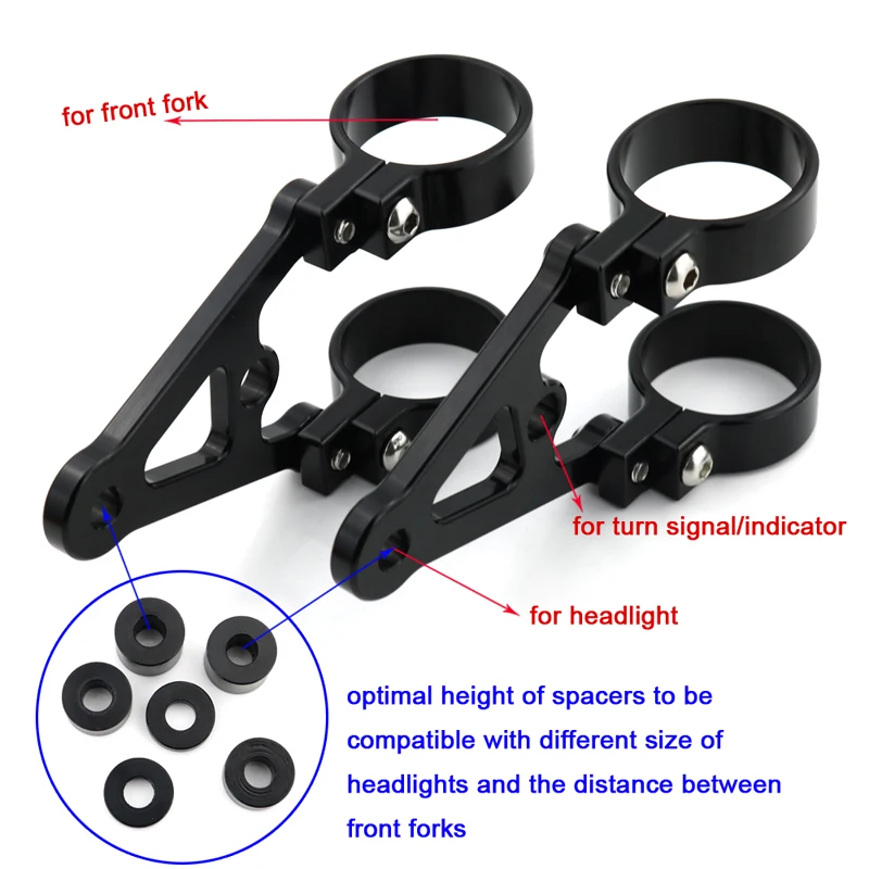 40mm 41mm 43mm 45mm 48mm Universal Mount Headlight Brackets Fork Tubes Fit For Honda Kawasaki Yamaha Ducati BMW Triumph Buell