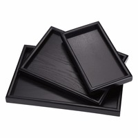 Rectangle Wood Serving Tray Japanese Style Tea Food Server Plate Snack Deseert Plate Kitchen Tools 3 Size Optional Tea Tray