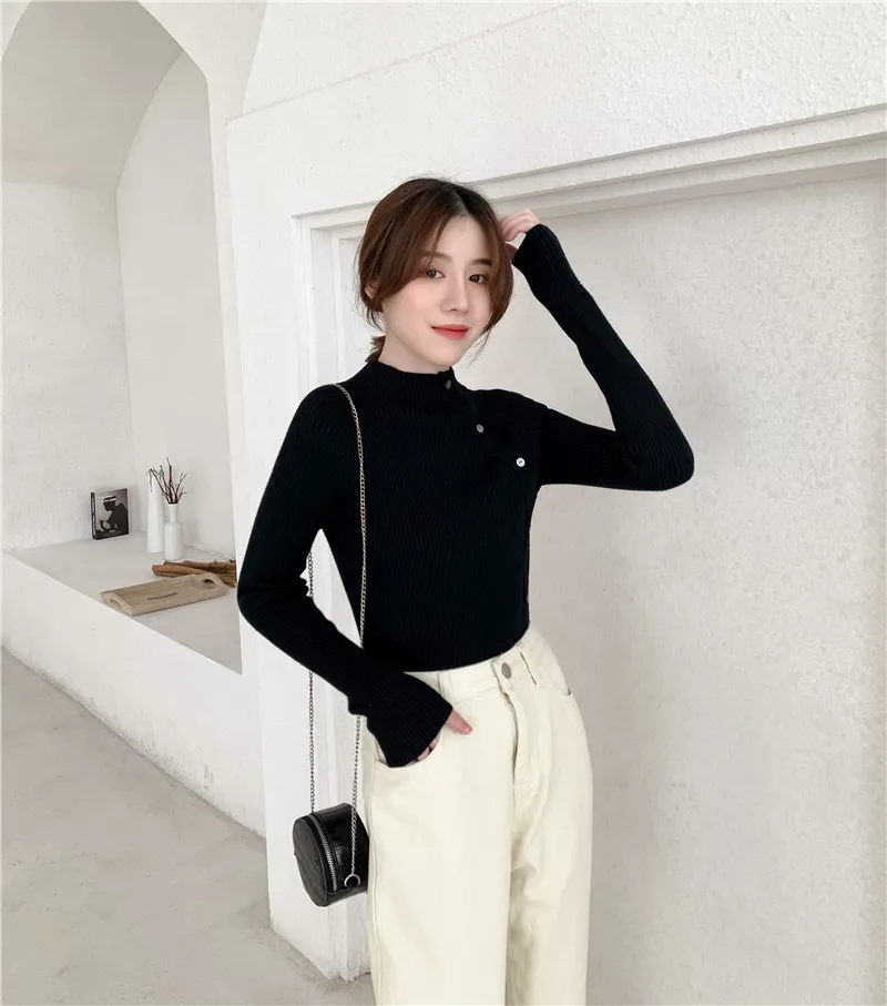 

Thicken Women Single Breasted Button Knitted Autumn Winter Wear 2020 Female Top Ladies Sweaters Slim Christmas Sweater