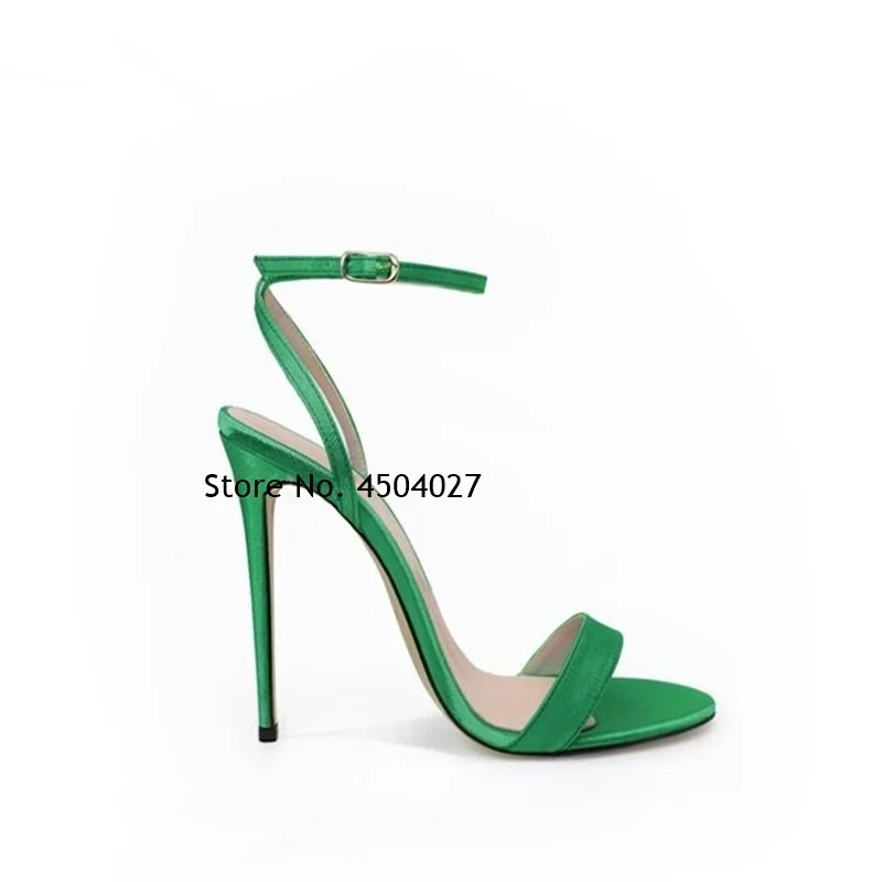 Fashion Ankle Buckle Single Strap Women\'s Sandals Pointed Toe Stiletto Heels Dress Shoes