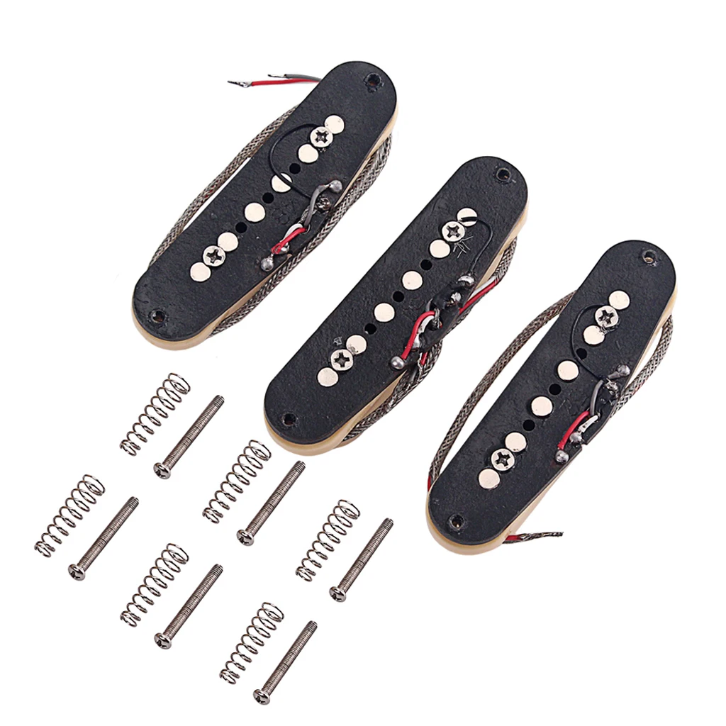 3 x Beige Single Coil Electric Guitar Pickup Set 48-50-52MM Spacing