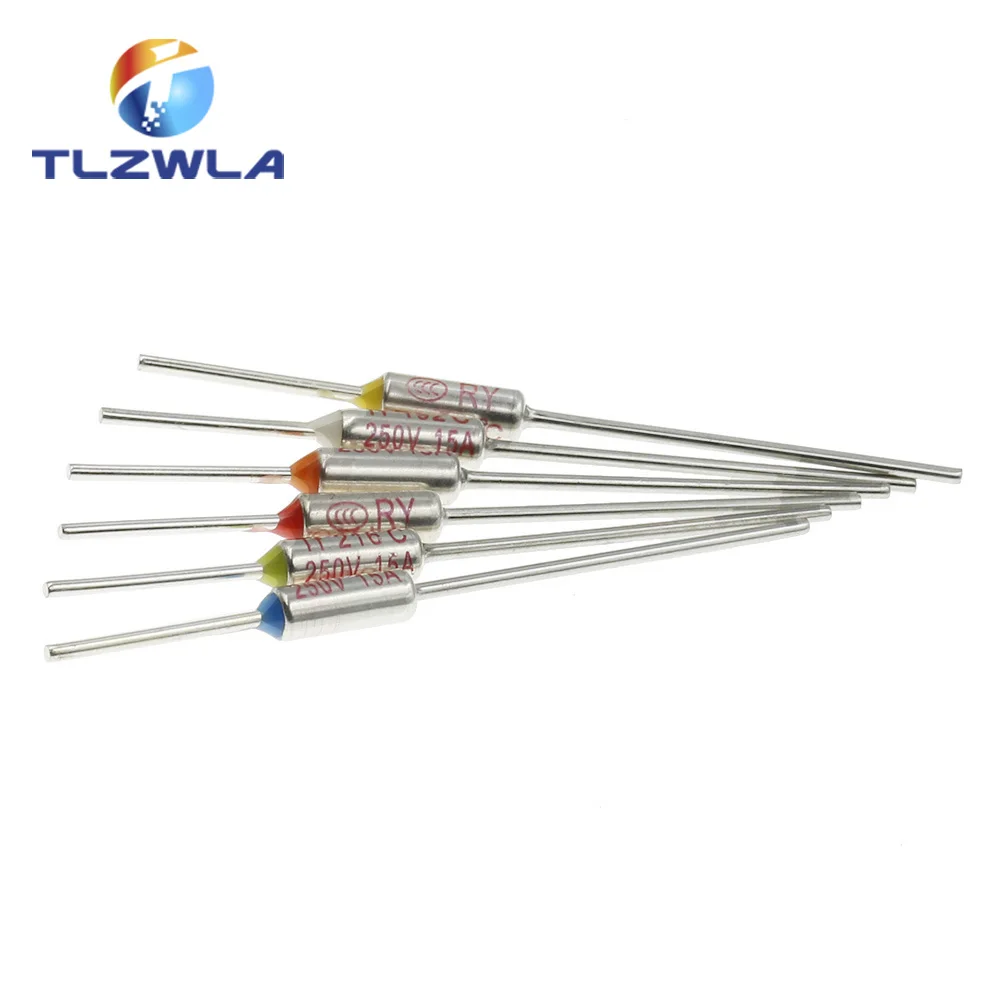 100Pcs TF Fusível Térmico RY 10A 15A 250V Temperature85C 100C 105C 100C 120C 130C 152C 165C 172C 185C 192C 200C 216C 240C 280C 300C