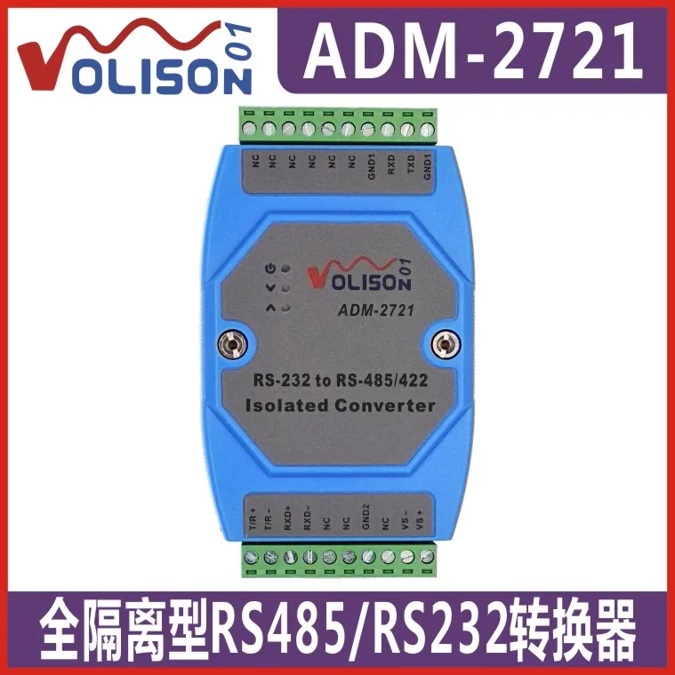 

Photoelectric Isolated RS232 to RS485 / 422 Active Converter Fully Isolated Lightning Protection 24V Guide Rail Industrial Grade