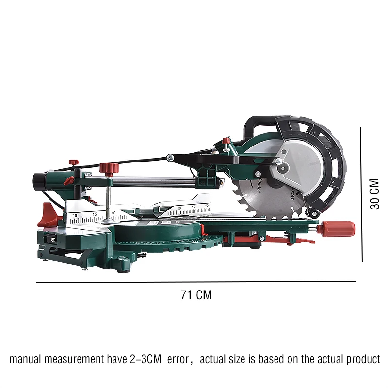 1700W 8 นิ้ว Tie Rod Miter Saw ไฟฟ้าความแม่นยําสูงเลื่อน Push Mitre Saw งานไม้ตัดอลูมิเนียมเครื่อง 220V