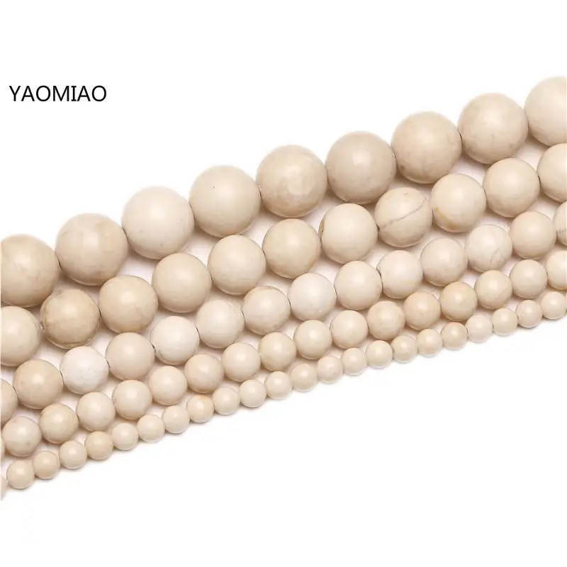 Round Ivory Beads White Loose Spacer Stone Beads For Jewelry DIY Making Bracelets Necklace Pick Size 6/8/10/12mm wholesale