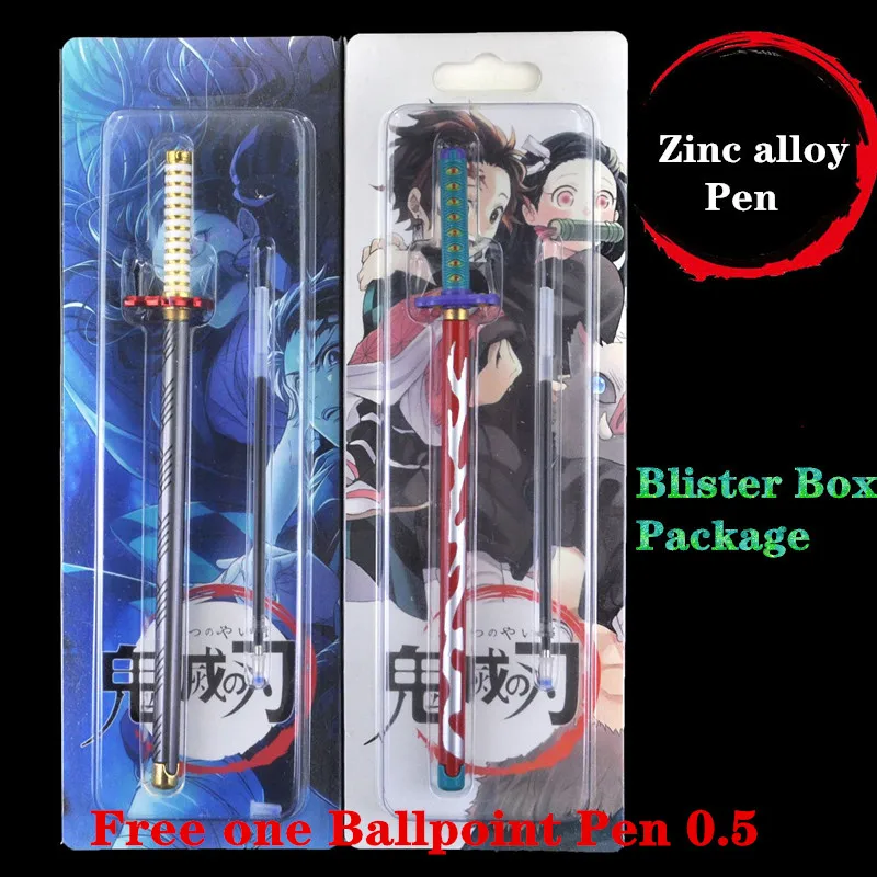 17 Stijlen Japan Anime Kimetsu No Yaiba Wapen Zwaard Model Gel Pen 0.5Mm Zwarte Vulling Cosplay Prop Kid Student Cadeau