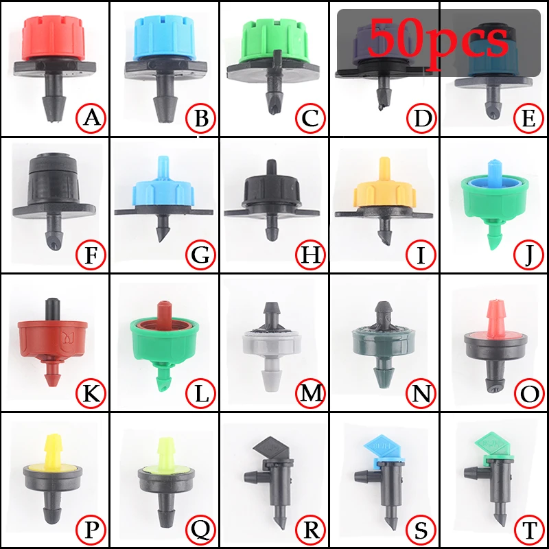 

50Pcs Drip Emitters Garden Drip Irrigation Sprinkler Nozzle Watering PC Drippers Gardening Micro Watering Mini Sprinklers