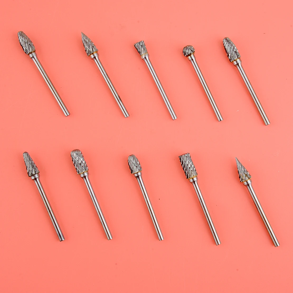 

10Pcs/Set Carbide Burrs Rotary Milling Cutter Files Cutting Grinding Drilling Bit Kit for Engraving DIY 3mm 1/8" Accessories