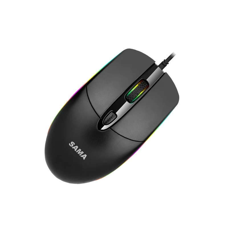 SAMA-ratón G200 USB con Cable, 4 grados, DPI, 800-1200-1600-2400, 3 botones, para oficina en casa, ratón competitivo/Cable de 180cm, ABS, LED, para juegos