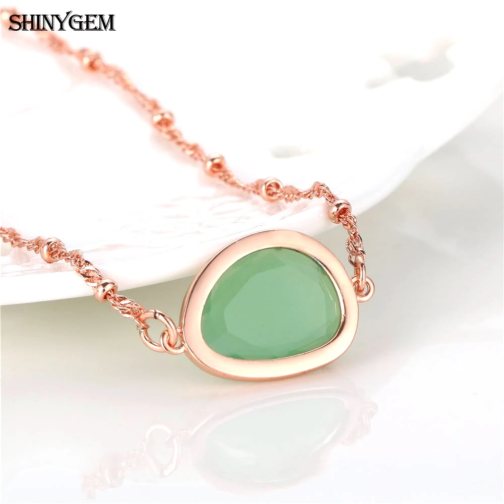 ShinyGem الفاخرة ارتفع الذهب ربط سلسلة أساور الطبيعية الملونة كريستال سحر أساور أسلوب بسيط كريستال أساور للنساء #3