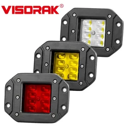 VISORAK-Luz LED de trabajo de montaje empotrado para coche, camioneta todoterreno de 5 pulgadas, color ámbar, rojo y blanco, 4wd, 4x4, SUV, ATV, todoterreno, Jeep, furgoneta