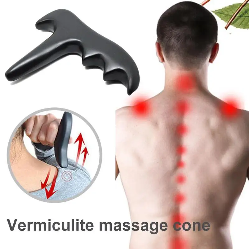 

Natural Stone Meteorite Body Massager Back Neck Point Stick Tool Muscle Relaxation Massage Cone Needle Reflexology Foot Shoulder