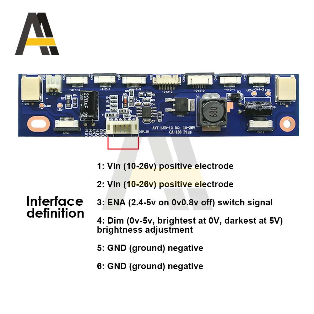 Inversor multifunction da placa atual constante do diodo emissor de luz de CA-188 15-27 polegadas para a saída da luz de fundo 18-60v placa de motorista 12 conectores