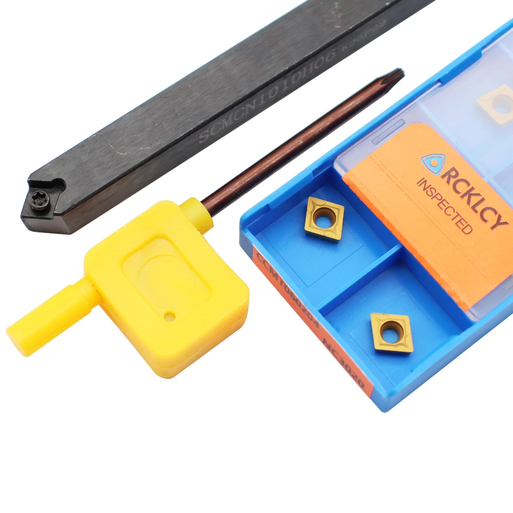 Portaherramientas de torneado exterior, SCMCN1010H06 SCMCN + CCMT060204 CCMT 060208, herramientas de inserción de carburo de alta calidad