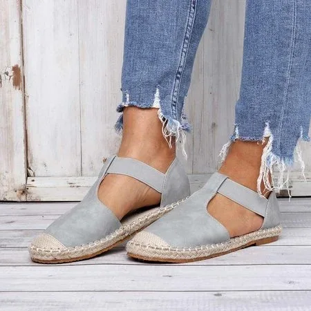 Summer Comfy Espadrilles Sandals 2021 New Closed Toe Hemp Ladies Casual Shoes Elastic Home Outdoor Beach Fisherman Flats