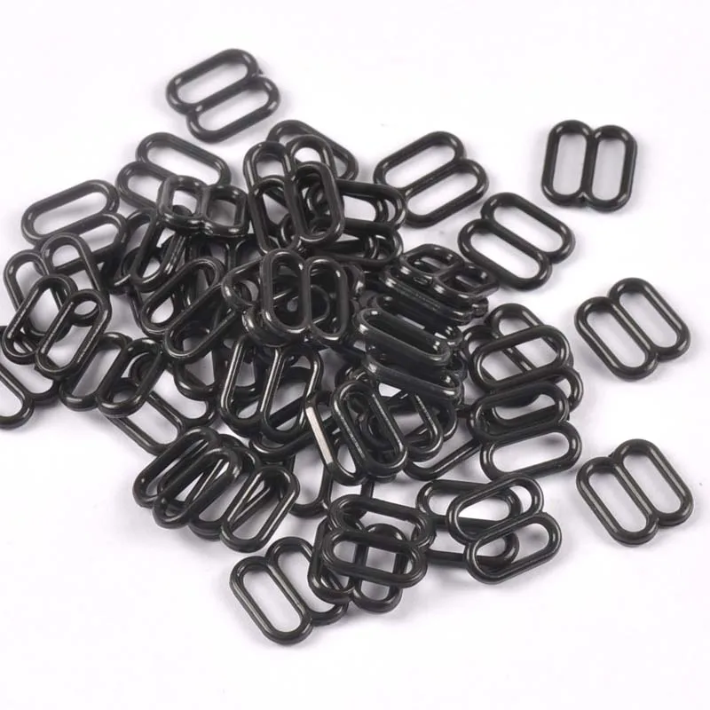 100pcs Black White Metal/plastic Belt Buckle Hair Jewelry Ribbon Adjuster DIY Accessories Wedding Card Buckles Home Decor c2407