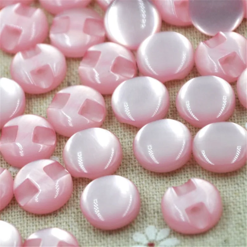 50 pcs 12 mm Pink Cat\'s Eye button craft/sewing/baby lot mix PT82