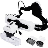 Illuminated Headband Magnifier with LED Light Lamp Jewelry Magnifying Glasses Loupe Third Hand f Soldering Tattoo Repairing Tool