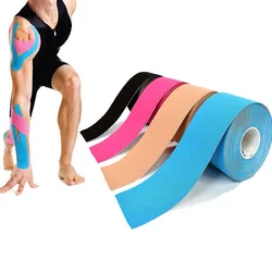 5CM*5M Kinesiology Tape Athletic Recovery Elastic Tape Kneepad Muscle Pain Relief Knee Pads Support for Gym Fitness Bandage