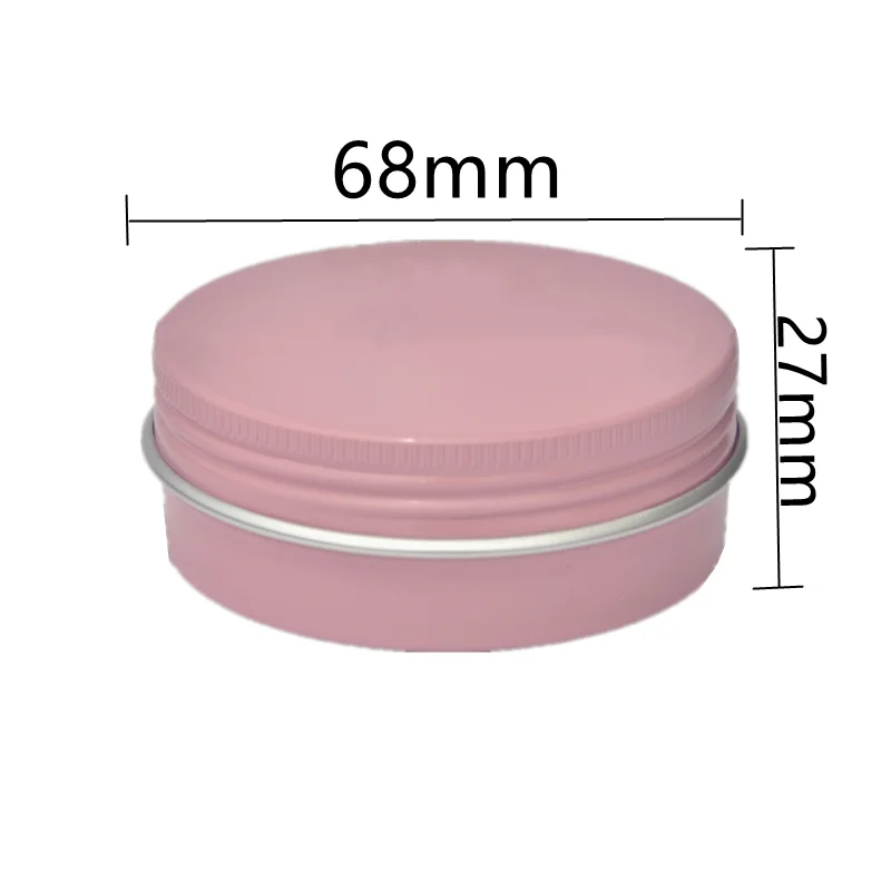 

50/100pcs 60g Pink Aluminum Tins Cream Boxs Handmade Soap Pots Threaded Aluminum Box Makeup Tins Cosmetic Refillable Containers