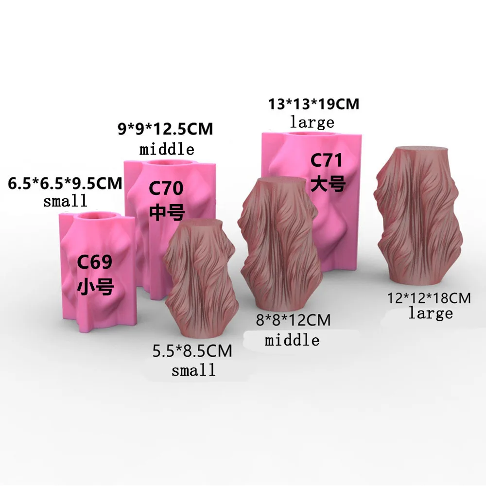 هندسية غير النظامية موجة دوامة شمعة قالب من السيليكون لتقوم بها بنفسك اليدوية متموج شريط عمود قالب صابون تفتق مجردة ديكور فني للمنزل