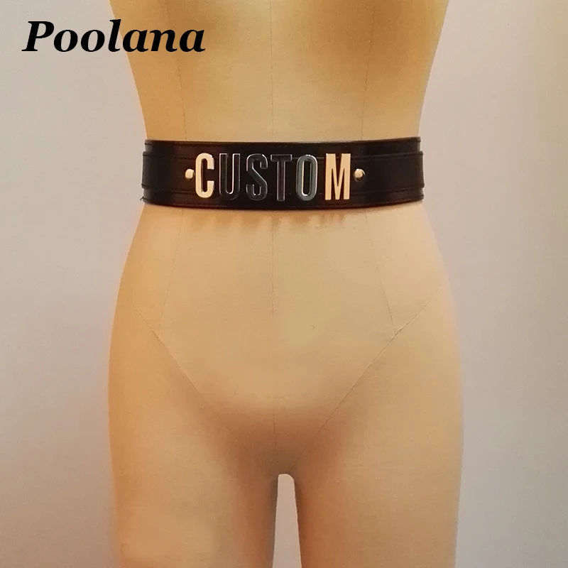 Custom Made to Order Name Personalised Custom Belt Punk Gothic Layered Leather Belt Letter Word Waist Belts