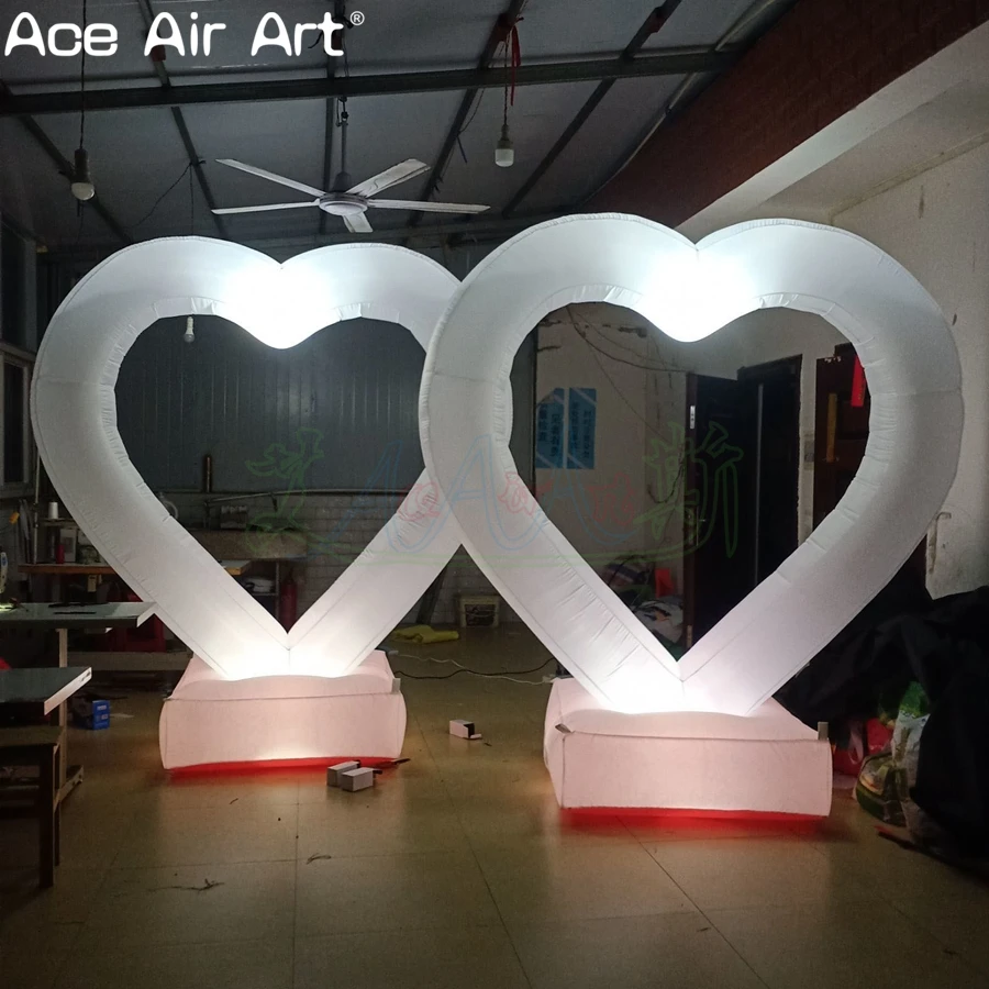 Costom Inflatable Heart With Lights Valentine's Day Gift For Outdoor Party Decoration Made In China