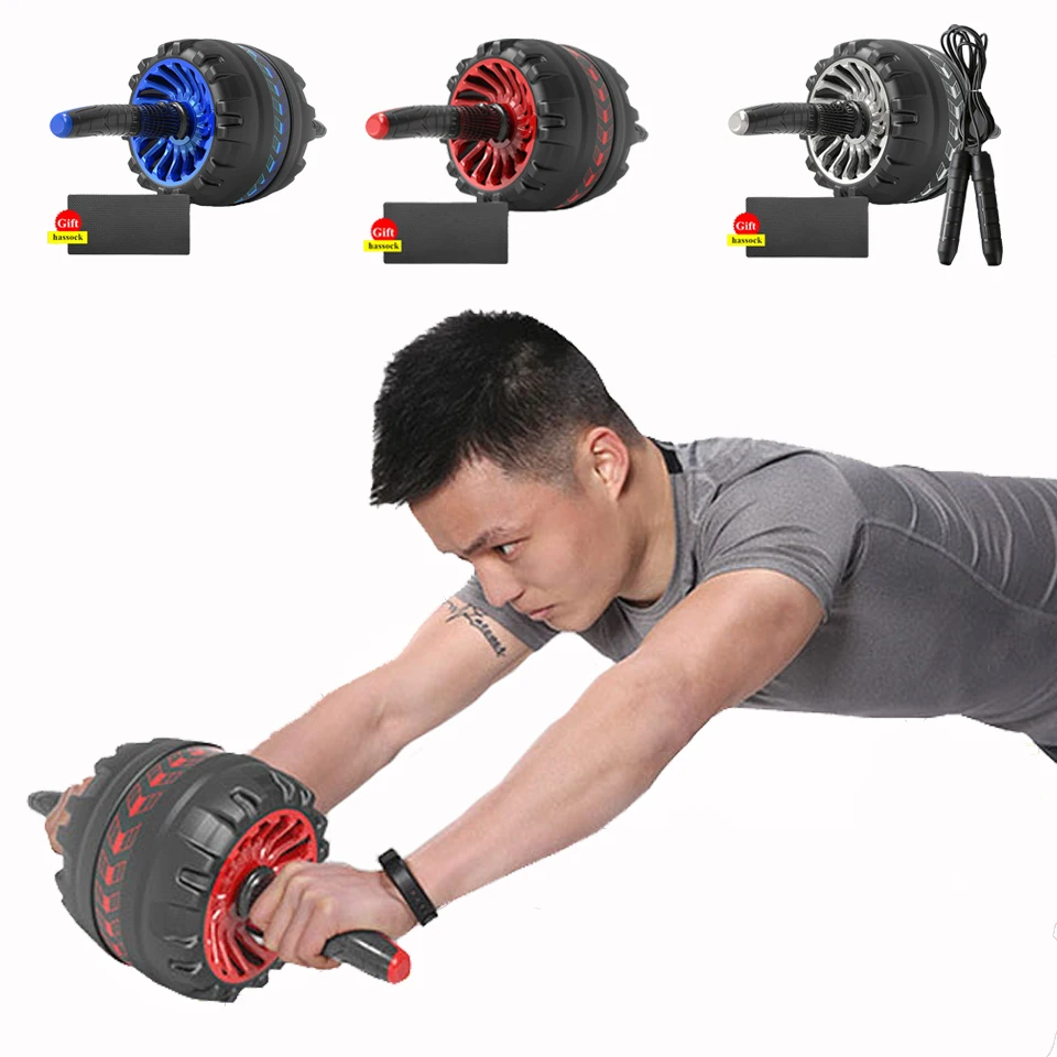 

Fitness AB Roller with Mat Spring Rebound Home Gym Equipment for Muscle Exercise Wide Power ABS Wheel Abdominal Muscle Trainer