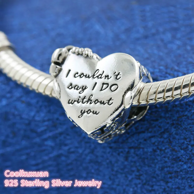 

I couldn’t say I do without you Heart Charm Original 100% 925 Sterling Silver beads Fits Pandora bracelets Jewelry Making