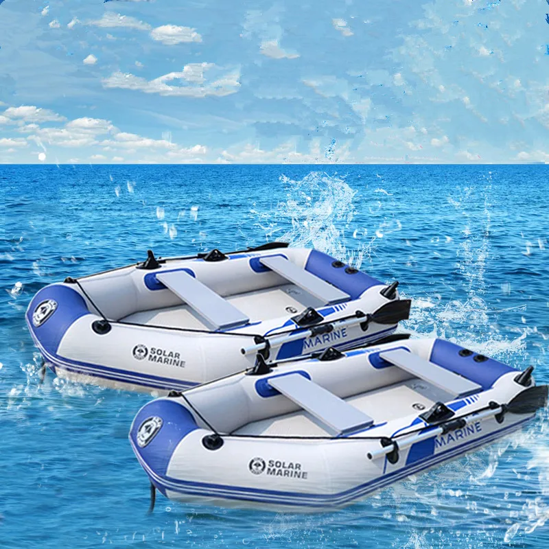 PVC Wear-Resistant Inflatable Fishing Boat, Rowing Kayak Canoe Dinghy Hovercraft, Outdoor Drifting Surfing, 3 Person, 260 cm