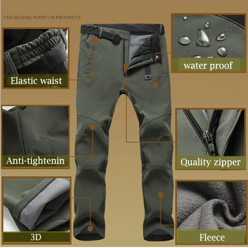 New Women Warm Fleece Trekking Pants Waterproof Softshell Winter Spring Casual Cargo Trousers Camping Fishing Hiking Pants WAP06