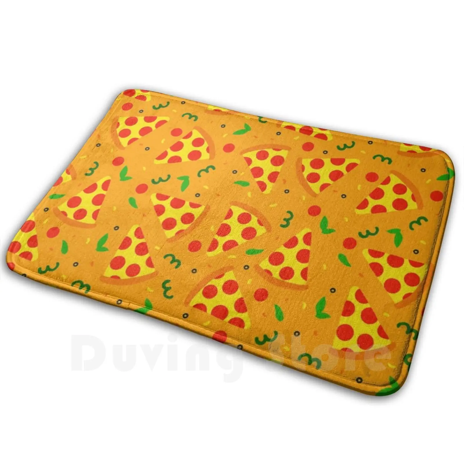 

Pizza Carpet Mat Rug Cushion Soft Non-Slip Pizza Pepperoni Peppers Olives Cheese Bell Peppers Fast Food American Italian