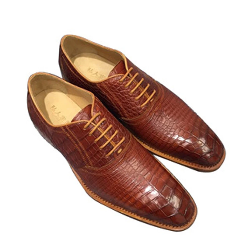 

shenzhen dae new arrival handmade men shoes Singapore water to dye crocodile men shoes Genuine crocodile leather Men shoes