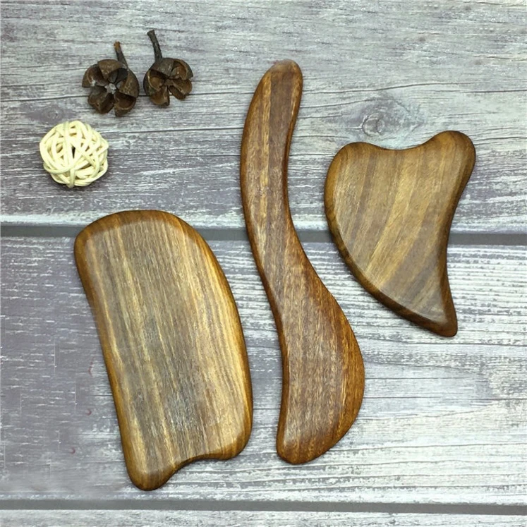 Sandalwood Gouache Scraper Trigger Point Meridian Scrapping Muscle Relaxing Wooden Massager Acupuncture Physical Therapy